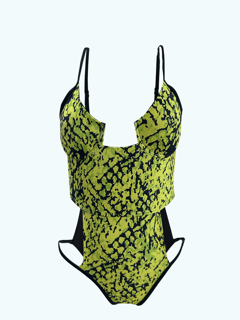 Sexy one-piece swimsuit steel support gathered slimming swimsuit for women
