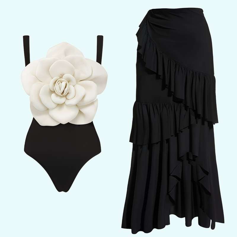 Big Flower Chest Swimsuit suit