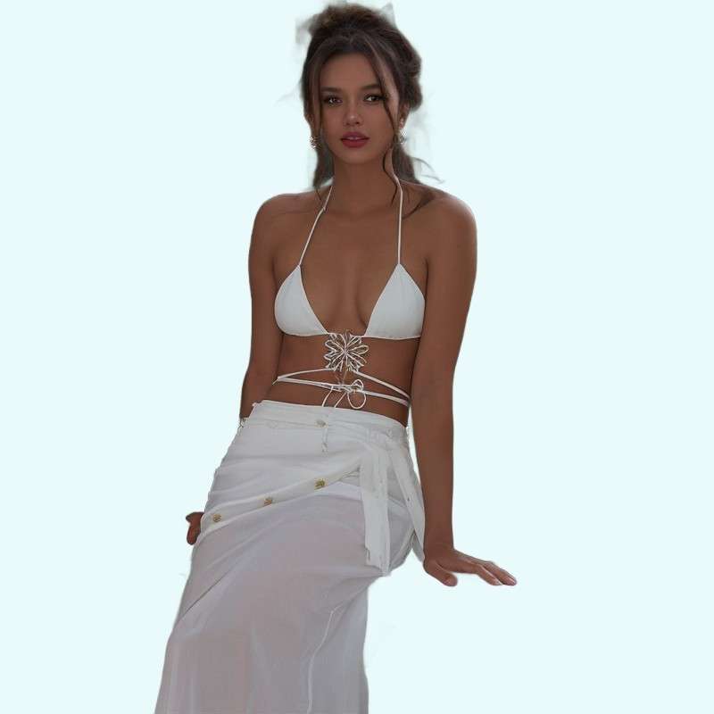 Strapless Split Swimsuit