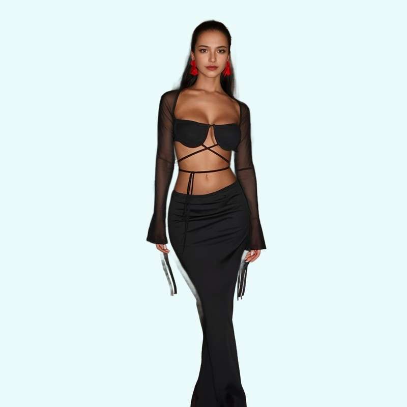 Strapless Split Three-piece Set