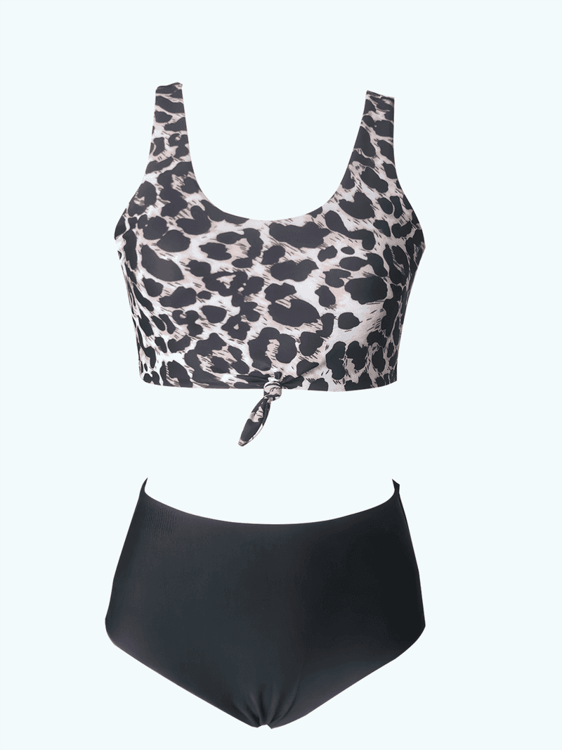 Sexy Split Leopard Print Swimsuit