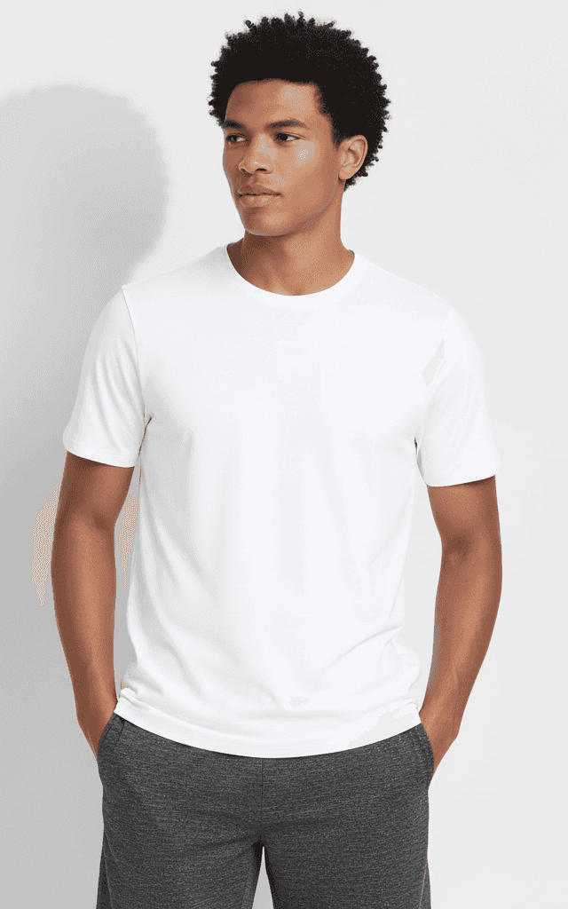 Athletic T-Shirt, men's basic white performance crewneck for running and training