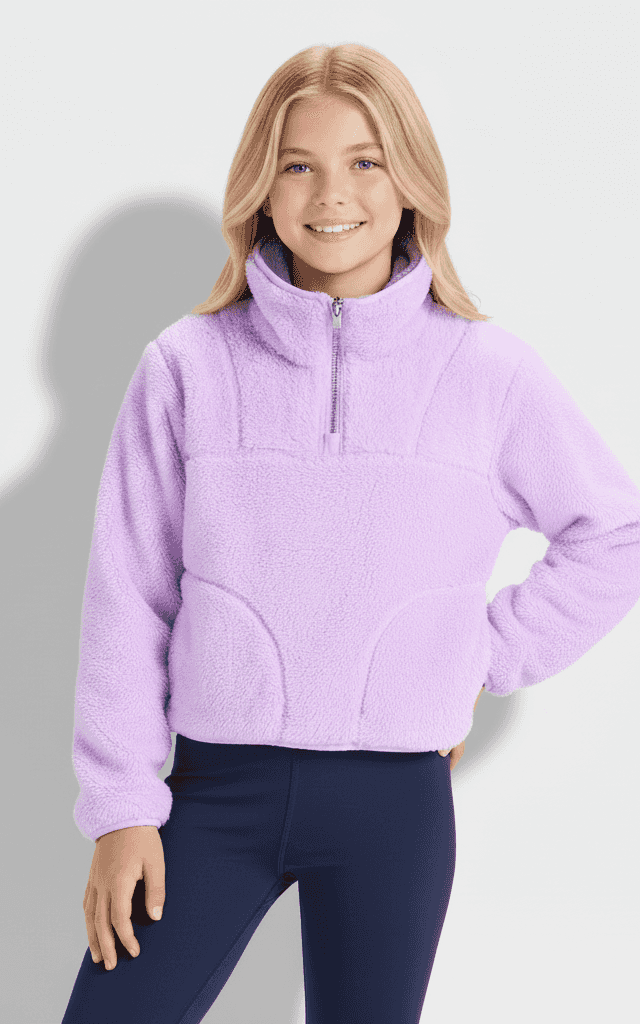 Quarter-Zip Sweatshirt, light grey cotton-blend women's pullover for casual weekend wear